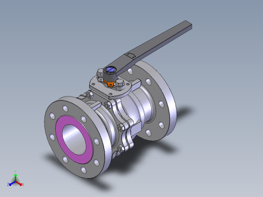 手动球阀User Library-Flange C300DN100正等轴测缩略图