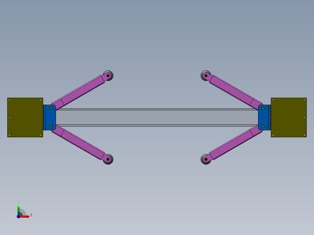 龙门式双柱举升机优化设计（SW+CAD+说明书）前视图
