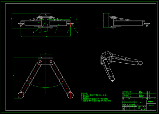 龙门式双柱举升机优化设计（SW+CAD+说明书）缩略图