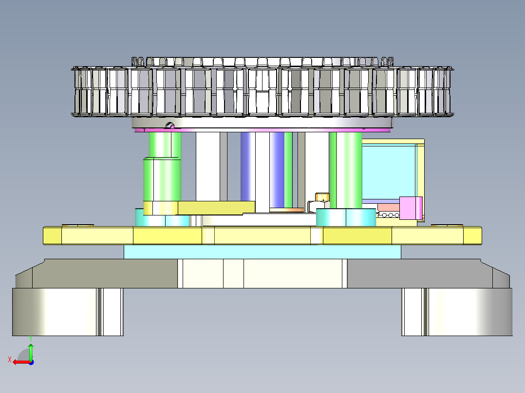 电机定子工装夹具总成后视图