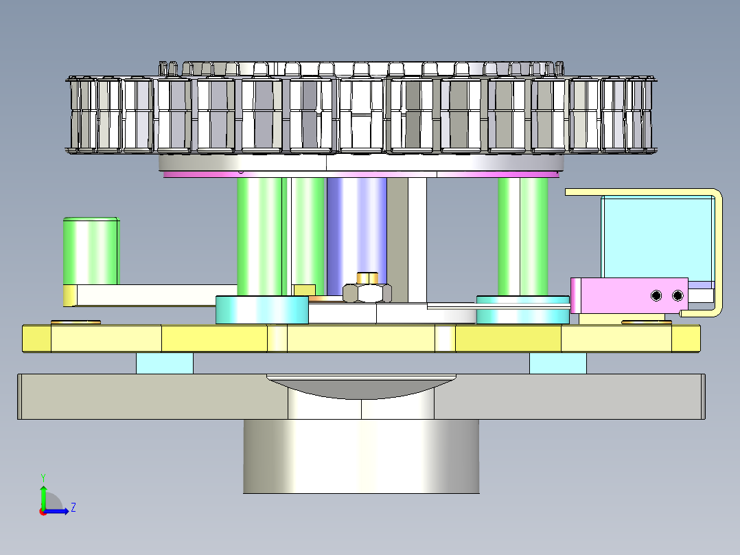 电机定子工装夹具总成左视图