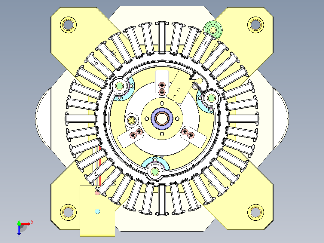 电机定子工装夹具总成俯视图