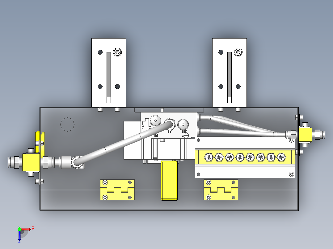 气动机器BOX化俯视图