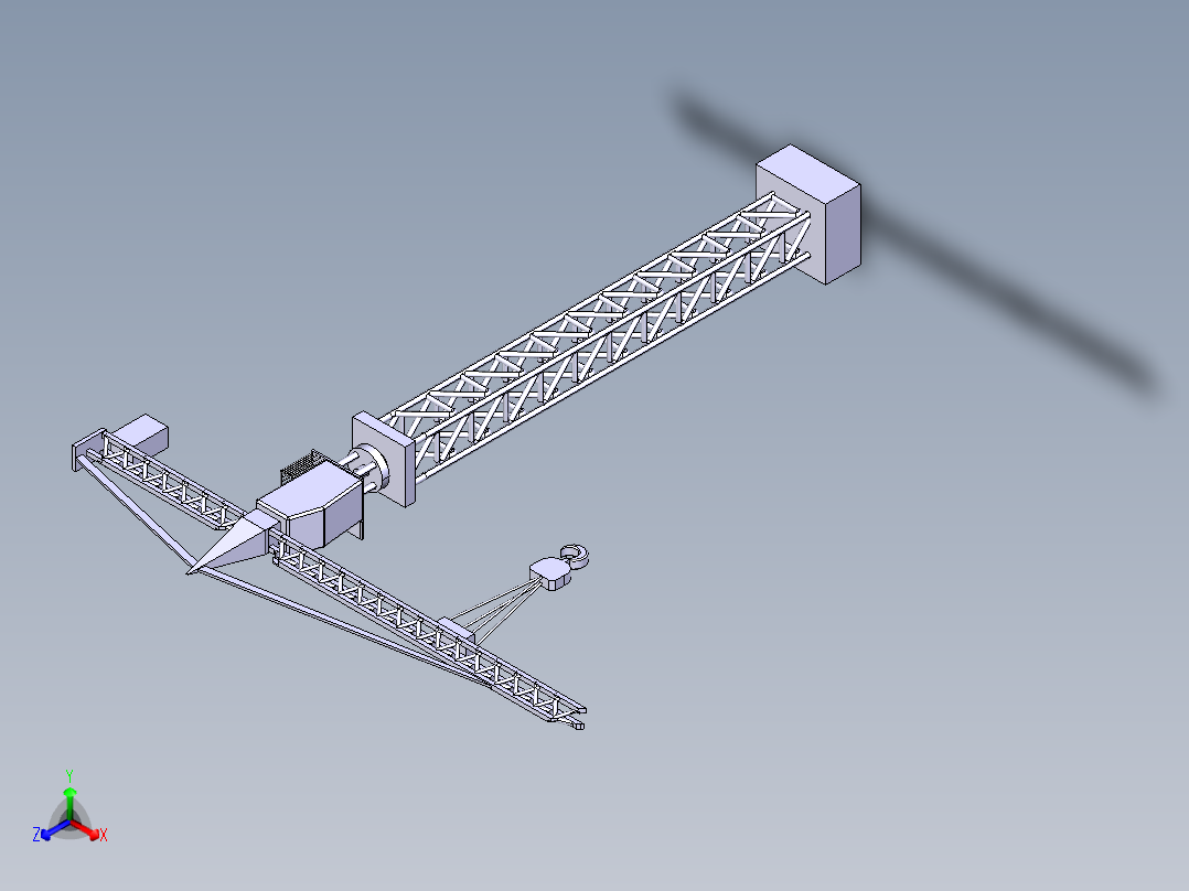 建筑塔式起重机前视图