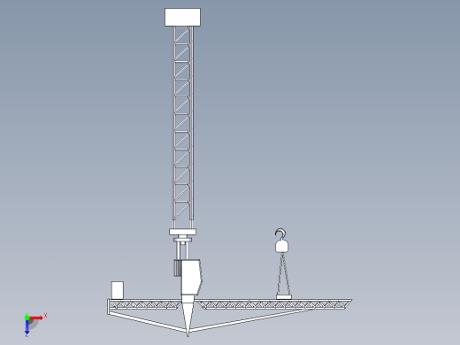 建筑塔式起重机俯视缩略图