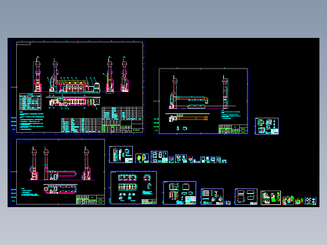 4万风量VOCs废气处理装置之活性炭吸附脱附+催化燃烧装置CAD图纸