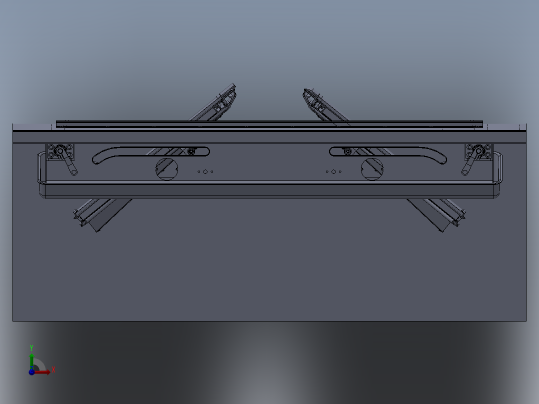 公交自动门详细3D模型图纸 Solidworks设计前视图