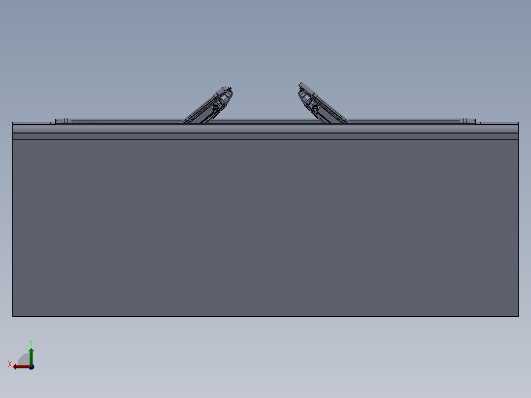 公交自动门详细3D模型图纸 Solidworks设计后视图