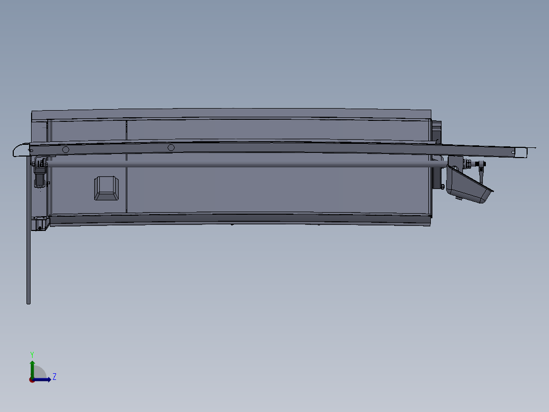 公交自动门详细3D模型图纸 Solidworks设计左视图