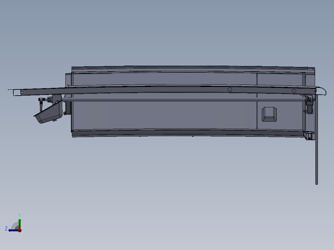 公交自动门详细3D模型图纸 Solidworks设计右视图