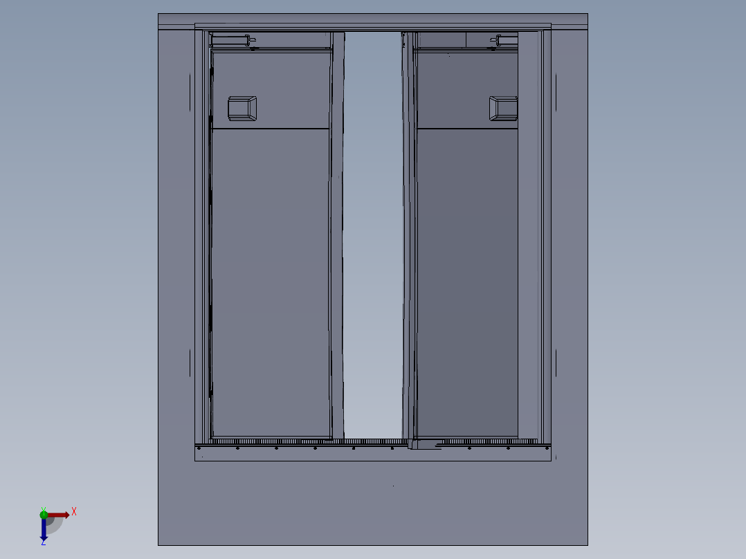 公交自动门详细3D模型图纸 Solidworks设计俯视图