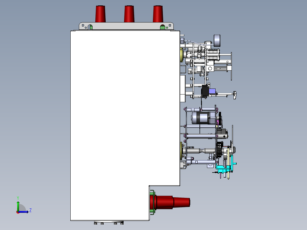ZY9621 10kV环网柜(充气柜)左视图