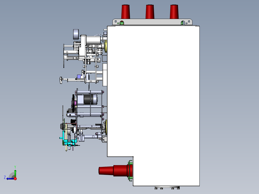 ZY9621 10kV环网柜(充气柜)右视图