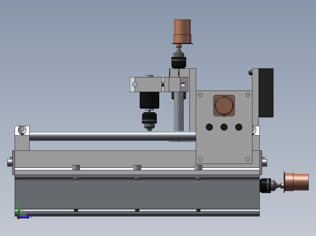 小型精密雕刻机左视图