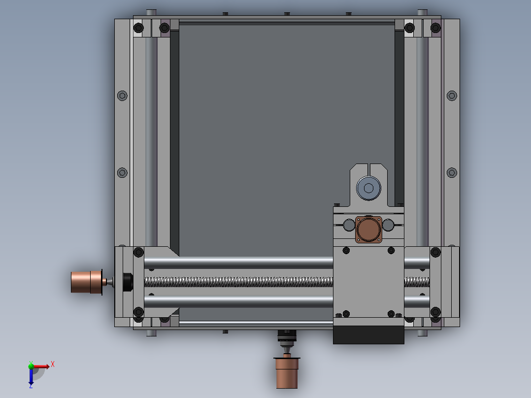 小型精密雕刻机俯视图