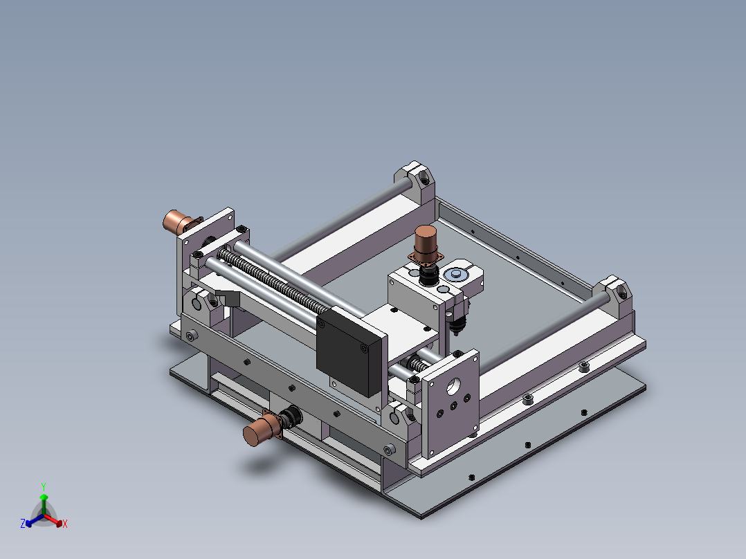 小型精密雕刻机正等轴测图