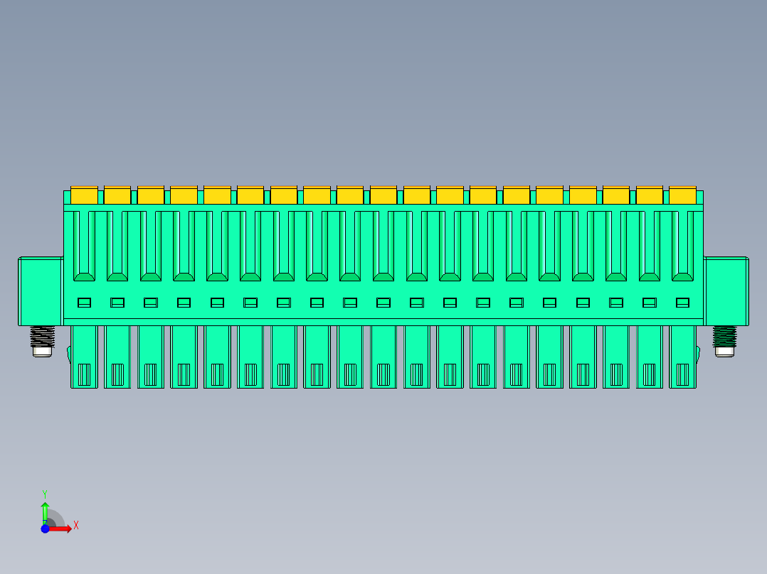 DEGSON 15EDG（公头） 3.5mm 螺钉锁紧，插拔式接线端子 FullPack-15EDGKDM-3.5-19P-14-00AH前视图