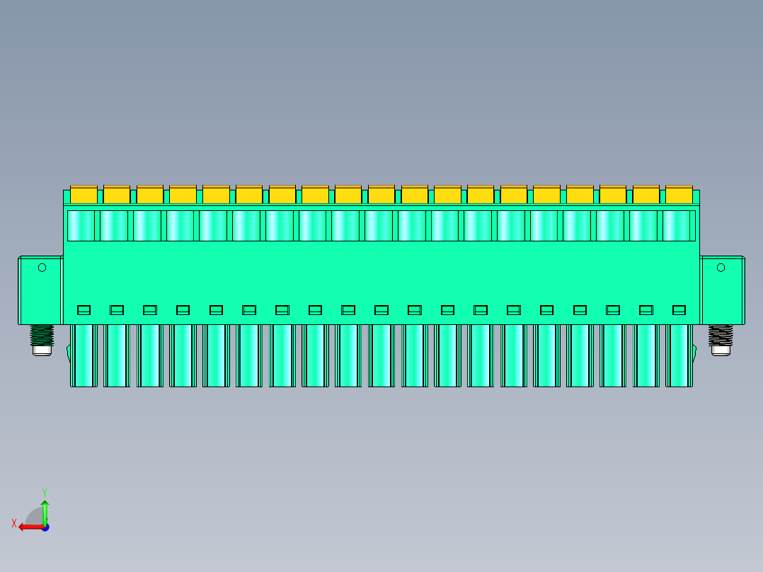 DEGSON 15EDG（公头） 3.5mm 螺钉锁紧，插拔式接线端子 FullPack-15EDGKDM-3.5-19P-14-00AH后视图