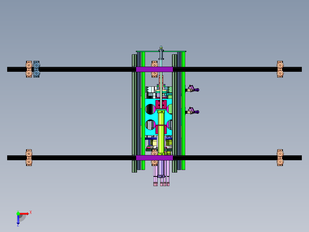 数控伺服智能拧紧轮胎机俯视图