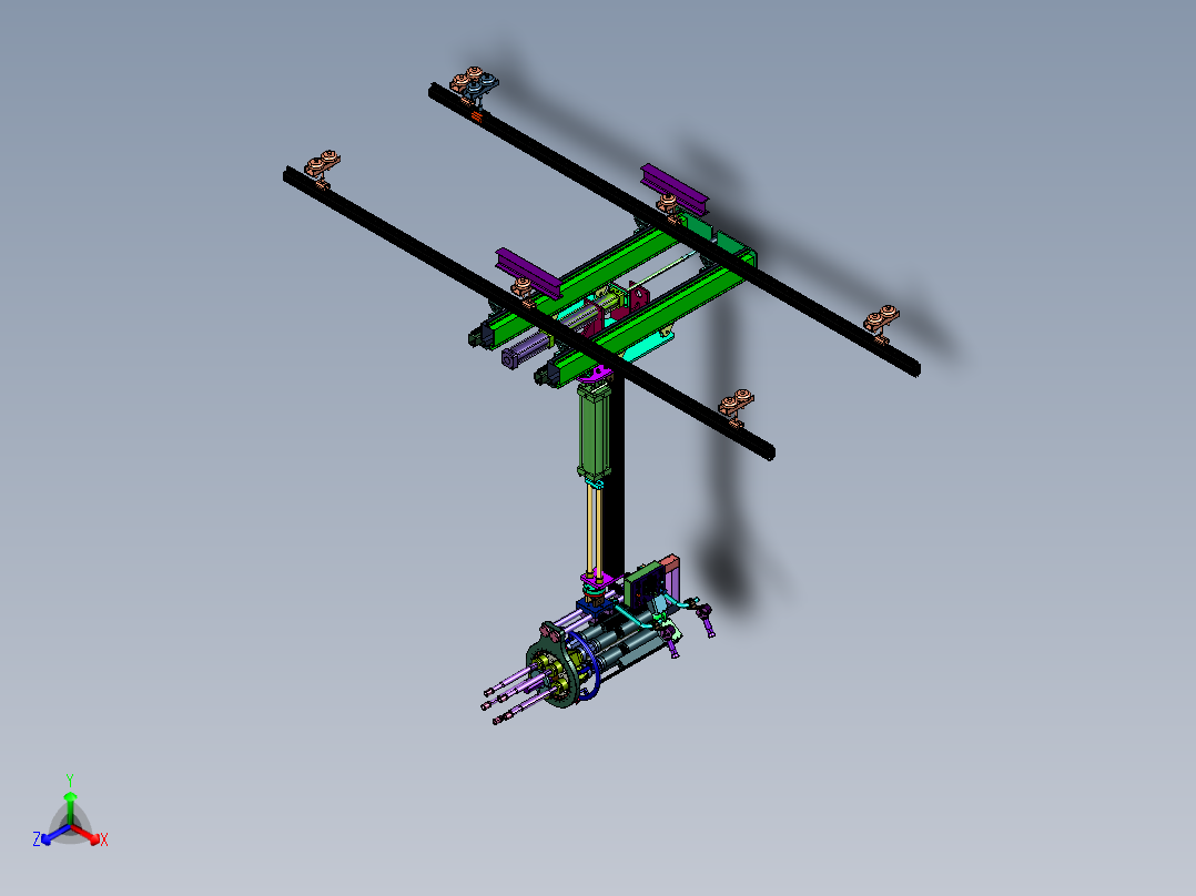数控伺服智能拧紧轮胎机正等轴测图