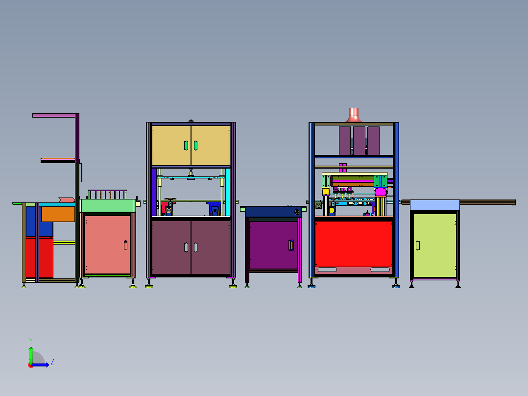 印制电路板贴片焊接检测线左视图