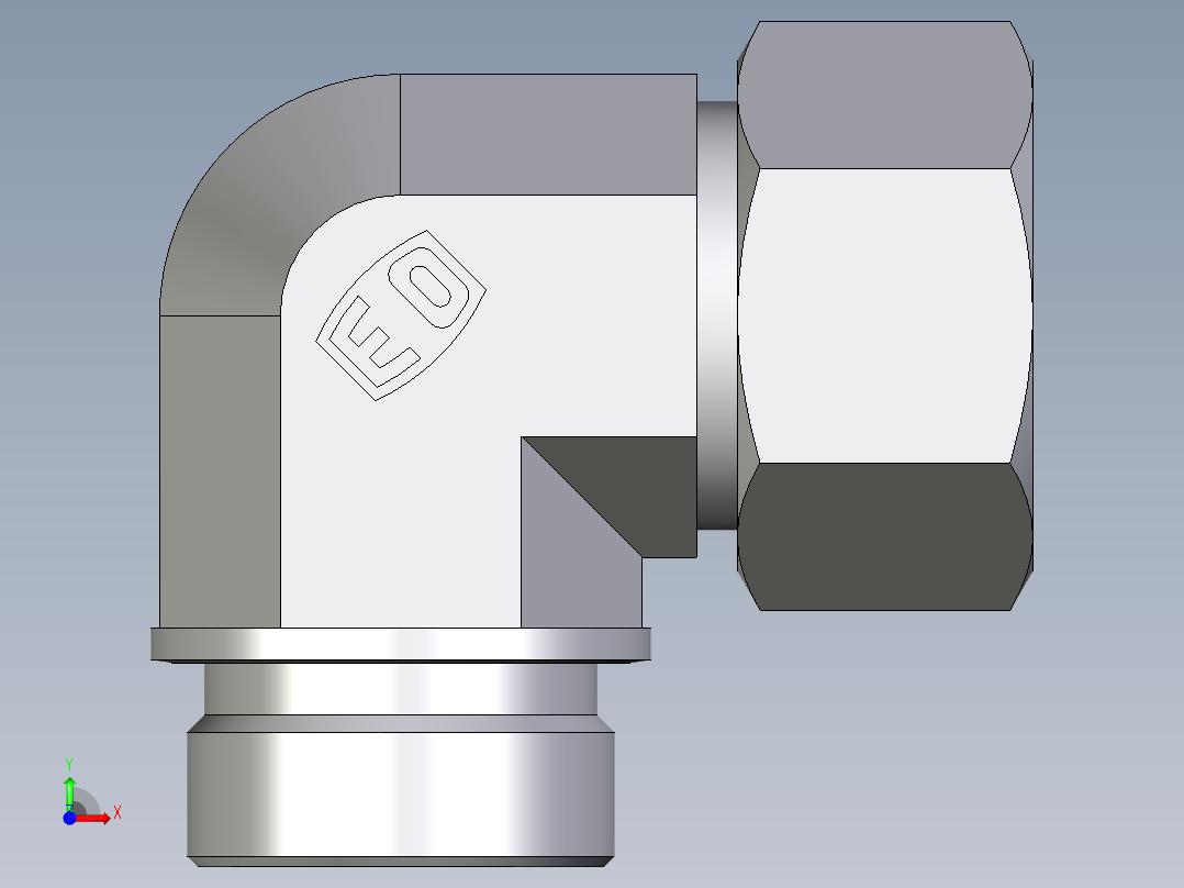 卡套式工业通用硬管接头EO_Male_stud_elbow_WE30SRCF前视图