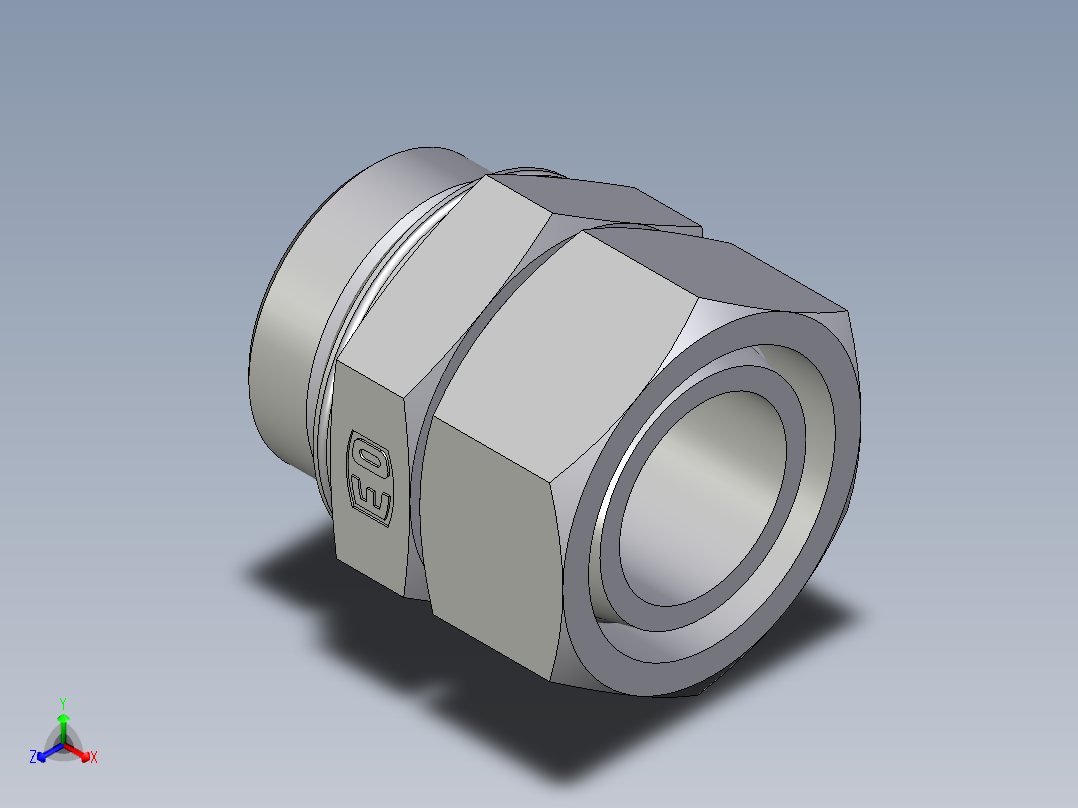 卡套式工业通用硬管接头EO_Swivel_connector_EGEO35LMCF正等轴测图