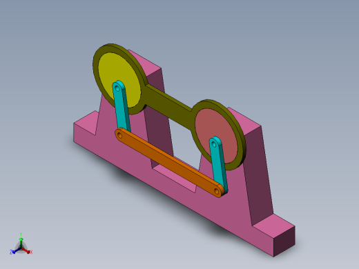 双偏心双平行四杆机构正等轴测缩略图