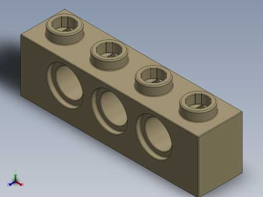 乐高机械组积木（横梁）-4234365 - 3701 Tan - Brick Yellow Technic Brick 1 x 4 with Holes