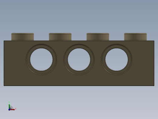 乐高机械组积木（横梁）-4234365 - 3701 Tan - Brick Yellow Technic Brick 1 x 4 with Holes前视缩略图