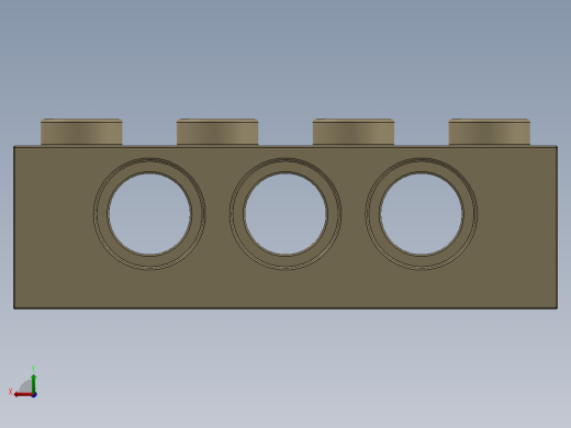 乐高机械组积木（横梁）-4234365 - 3701 Tan - Brick Yellow Technic Brick 1 x 4 with Holes后视缩略图