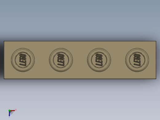 乐高机械组积木（横梁）-4234365 - 3701 Tan - Brick Yellow Technic Brick 1 x 4 with Holes俯视缩略图