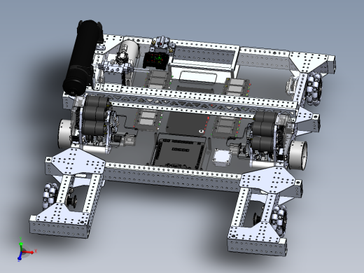 1690 Off-Season全向轮传动底盘3D模型图纸 Solidworks设计