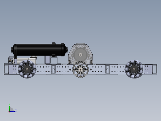1690 Off-Season全向轮传动底盘3D模型图纸 Solidworks设计左视缩略图