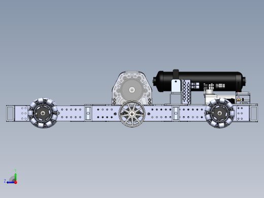 1690 Off-Season全向轮传动底盘3D模型图纸 Solidworks设计右视缩略图