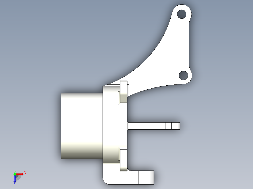 轿车转向节设计（附Hyperworks有限元分析模型）俯视图