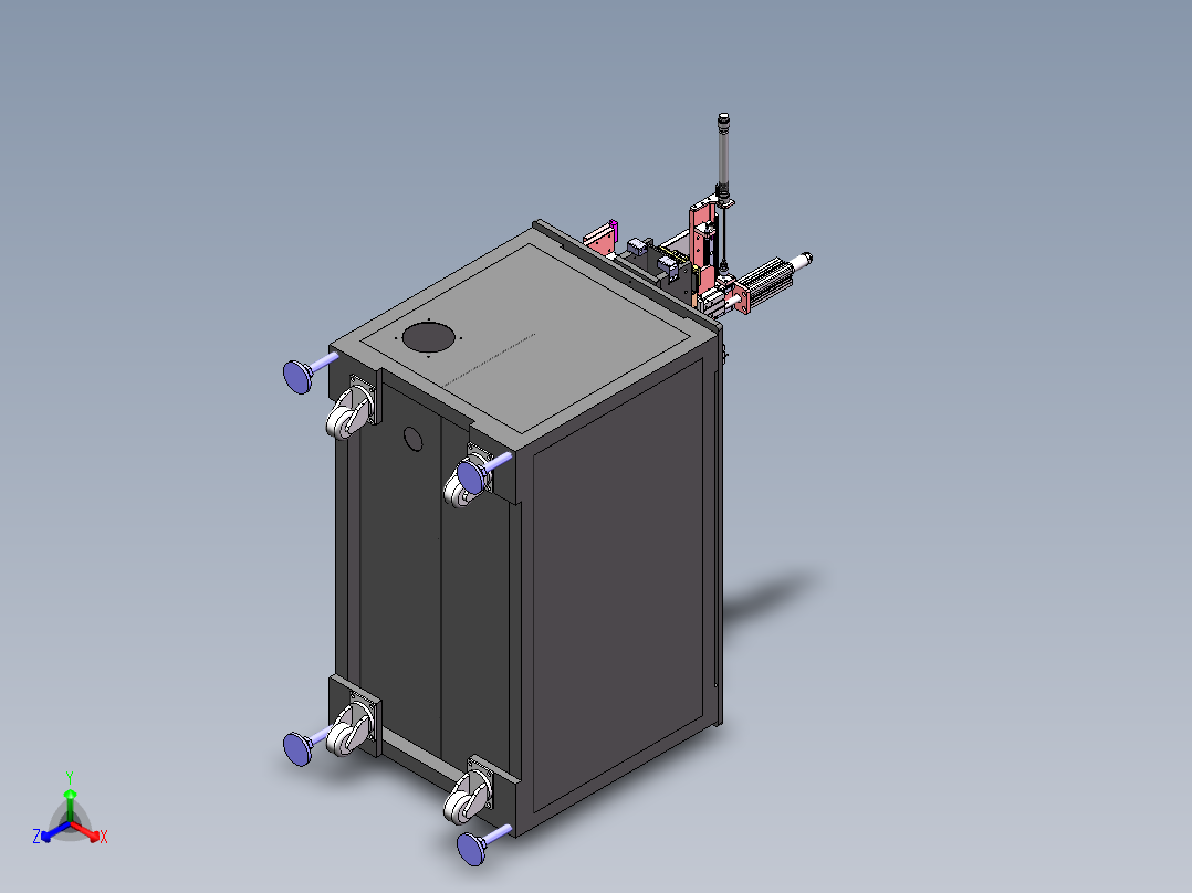 一种治具翻转机sw18可编辑正等轴测图
