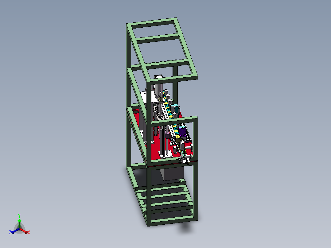 汽车密封条自动打孔裁断一体机sw18可编辑正等轴测图