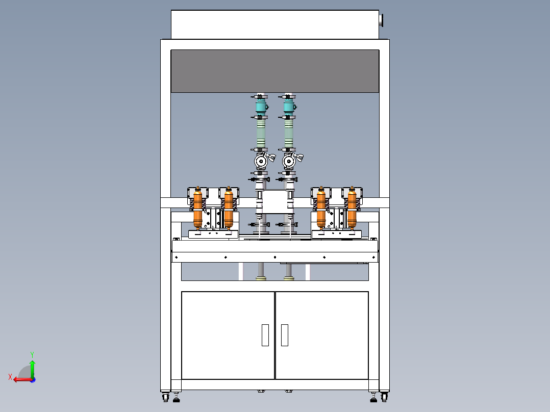 二工位半自动灌袋机sw20可编辑后视图