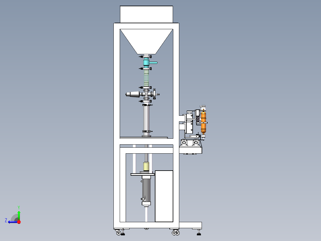 二工位半自动灌袋机sw20可编辑右视图