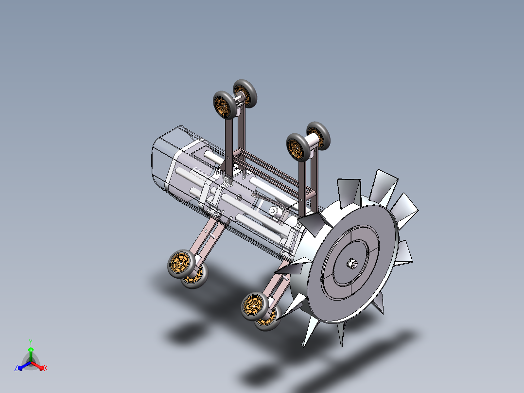 管道清污机器人sw16可编辑正等轴测图