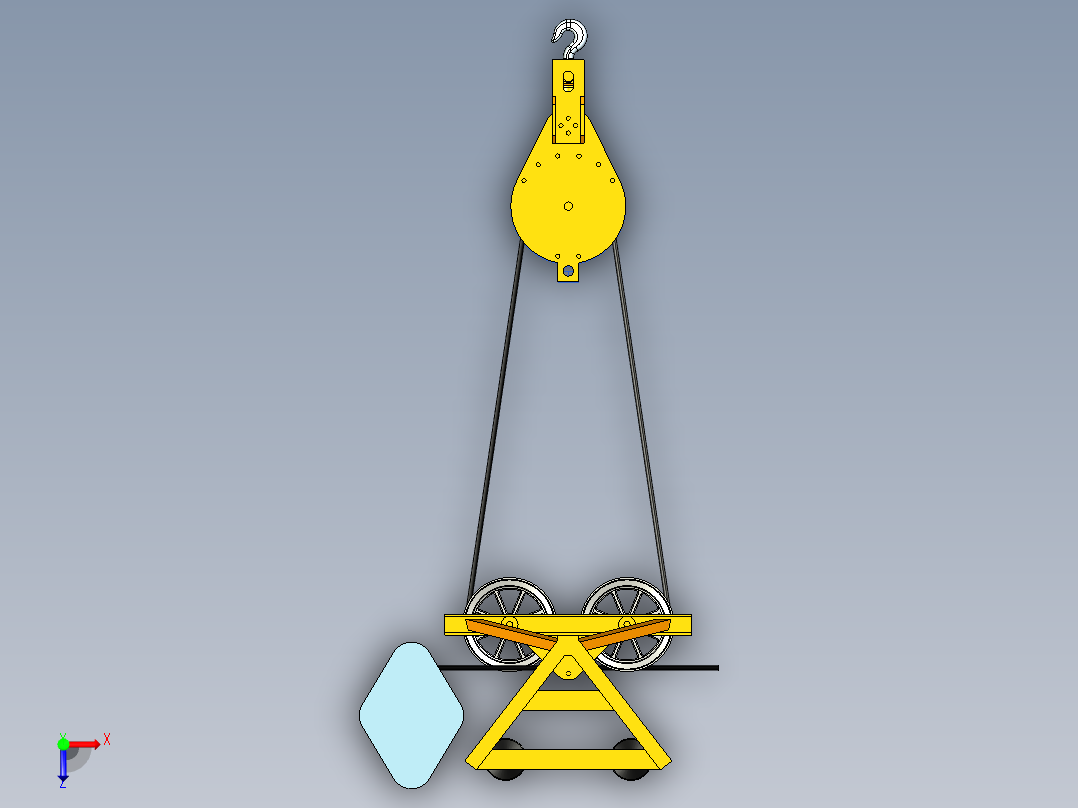 塔式小车起重机俯视图