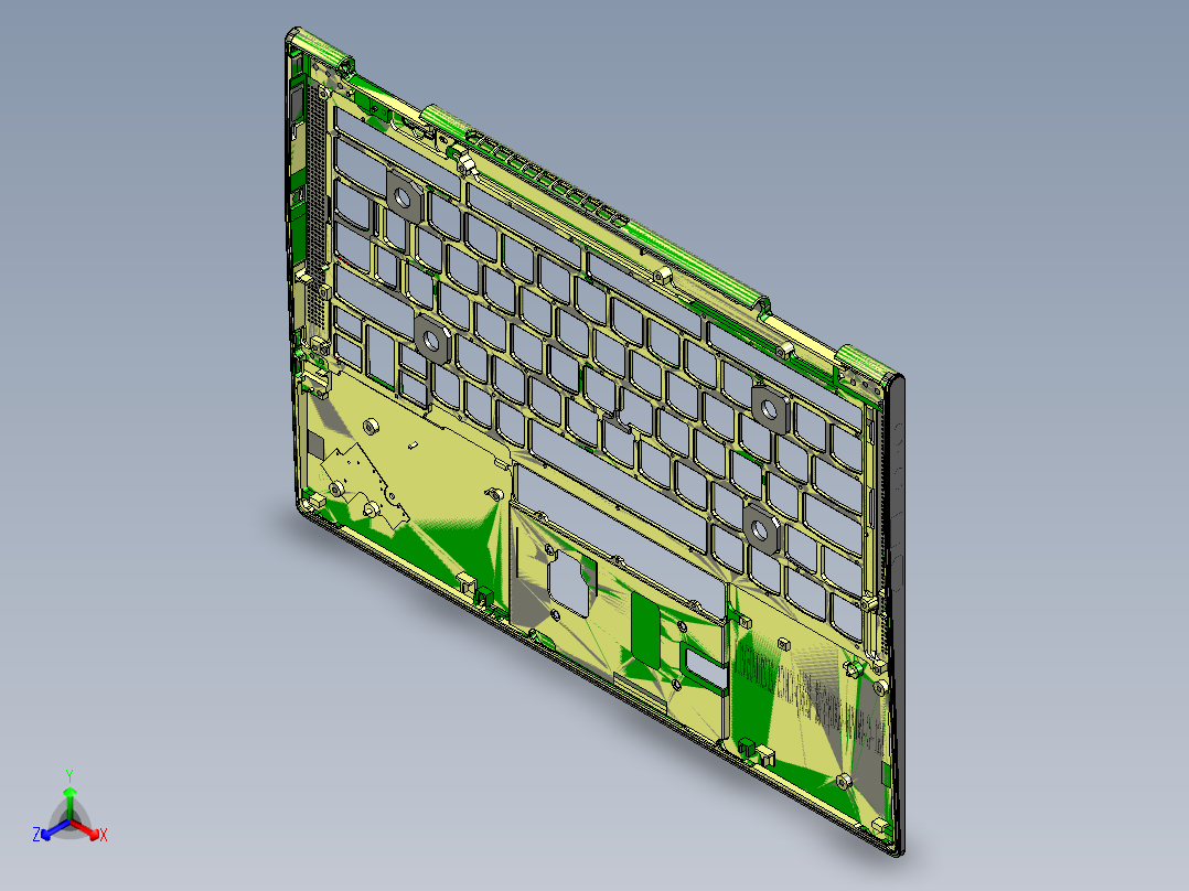 THINKPAD电脑键盘框落料程序模型正等轴测图