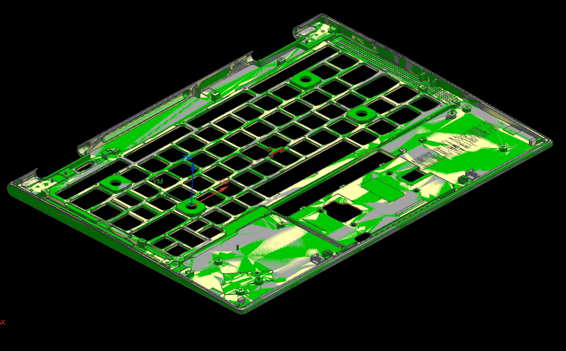 THINKPAD电脑键盘框落料程序模型