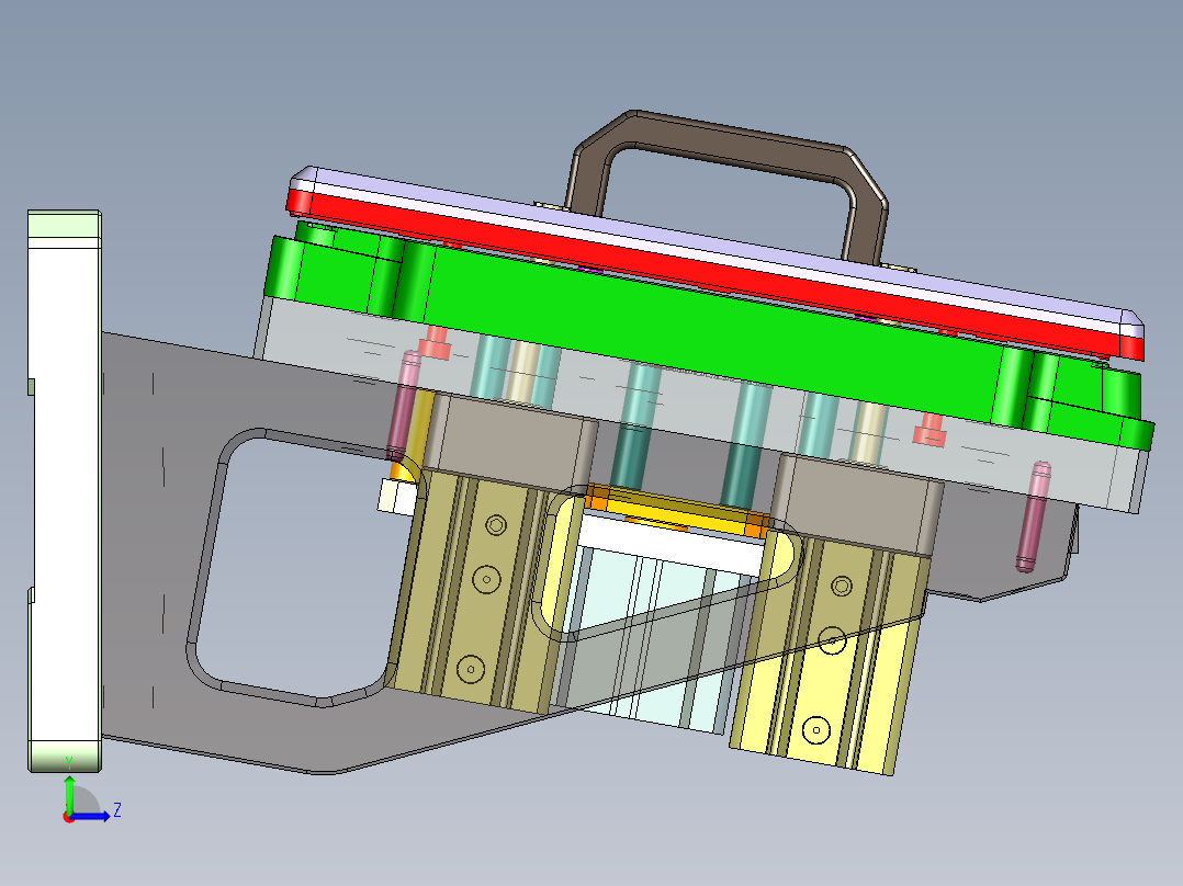EDA70-笔记本CNC工装夹具三维模型CNC5-190320-铣角度孔左视图