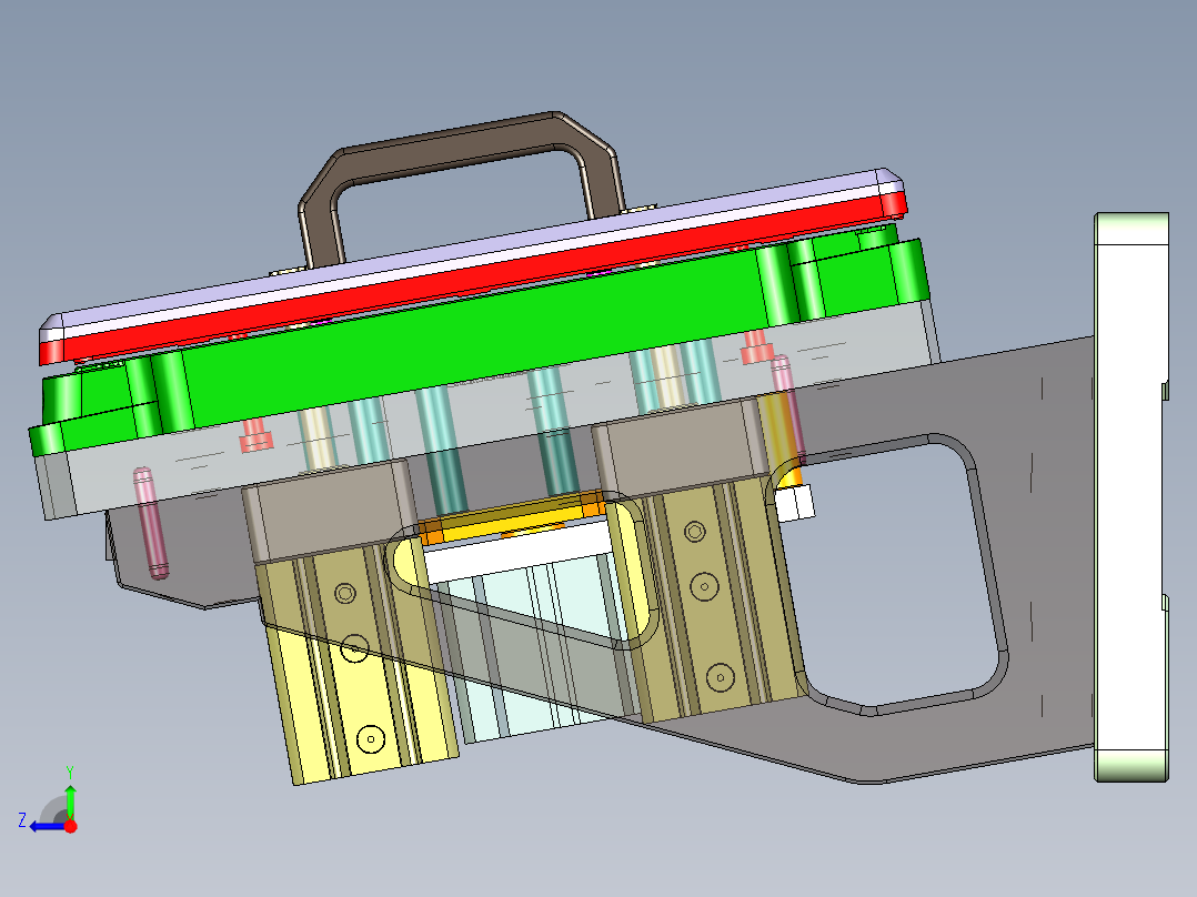 EDA70-笔记本CNC工装夹具三维模型CNC5-190320-铣角度孔右视图