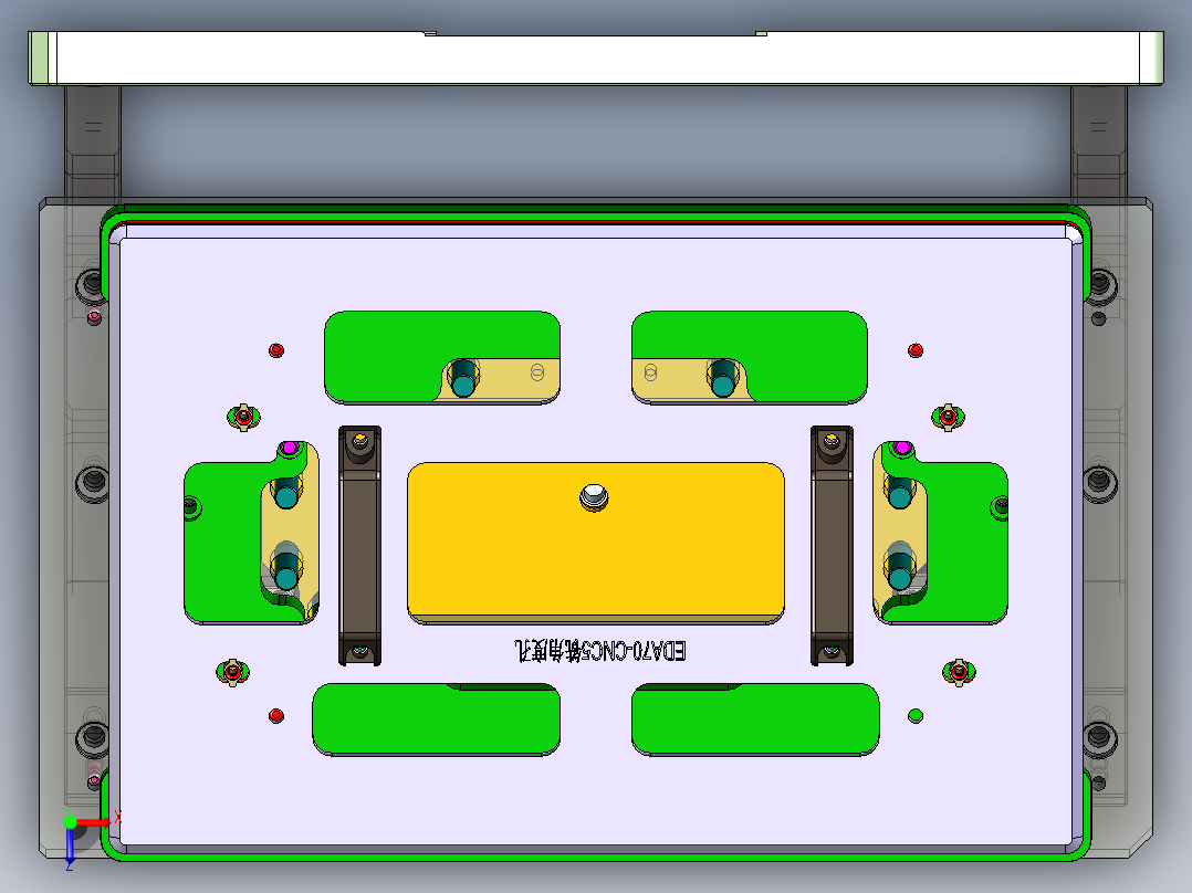 EDA70-笔记本CNC工装夹具三维模型CNC5-190320-铣角度孔俯视图