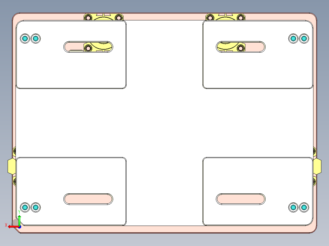 铝制笔记本C壳铣键盘框治具模型后视图