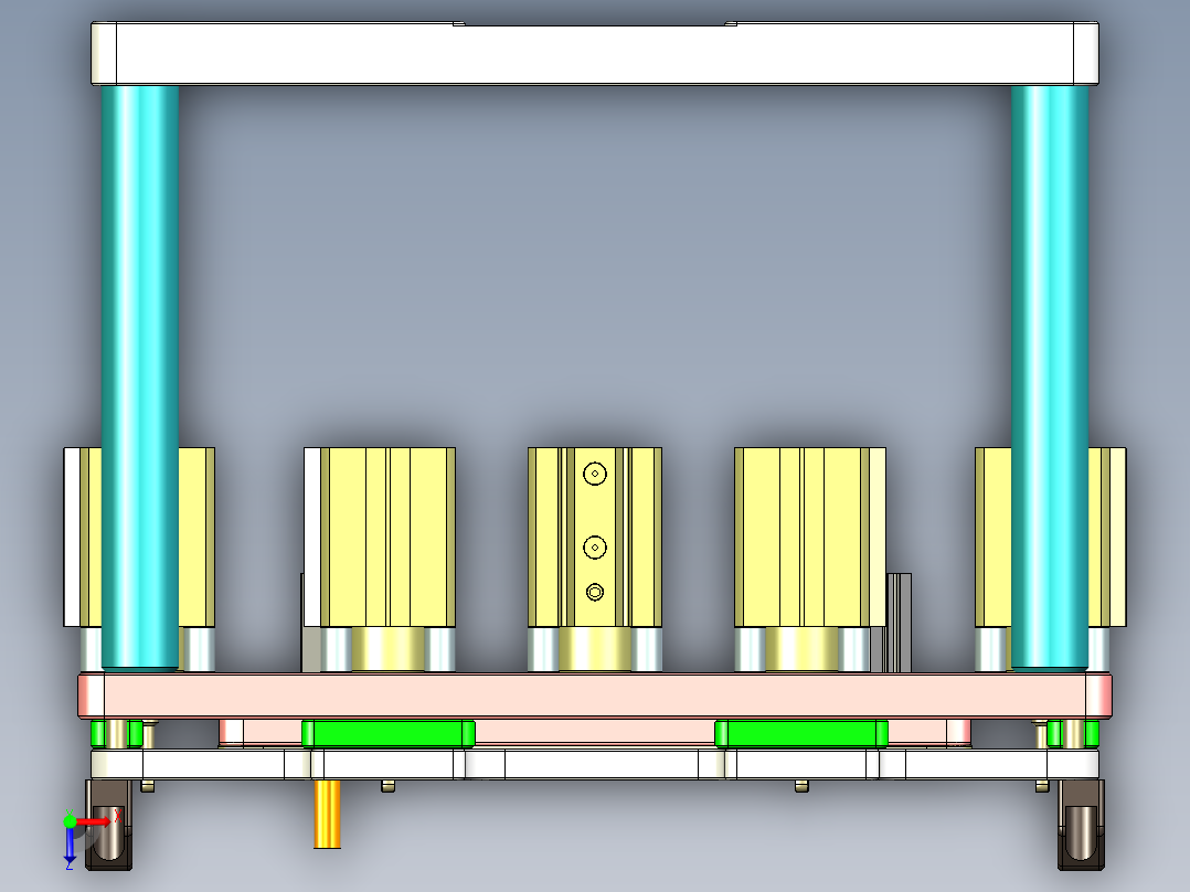 铝制笔记本C壳铣键盘框治具模型俯视图