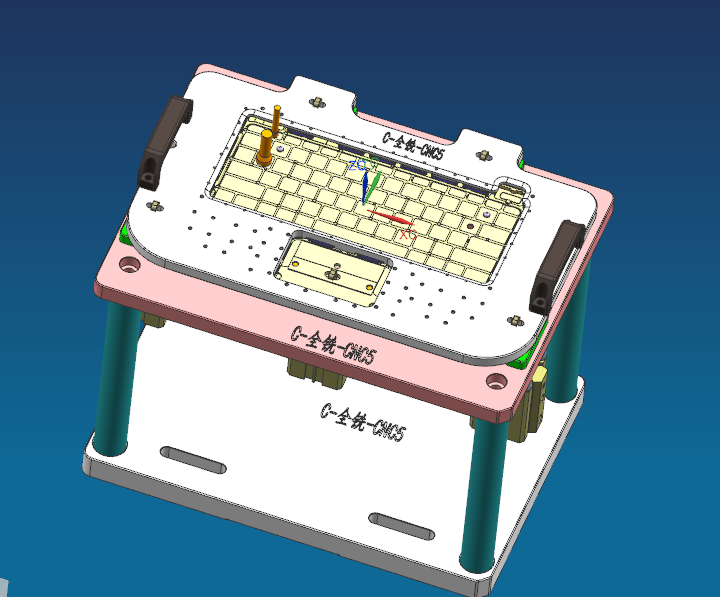 铝制笔记本C壳铣键盘框治具模型